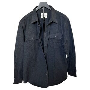 St Johns Bay Gray Flannel Shirt Mens XL Classic Fit Button Up Cotton Workwear